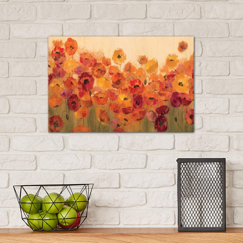 Summer Poppies II by Silvia Vassileva - Wrapped Canvas Painting, 30.48 cm H x 45.72 cm W, Wrapped Canvas