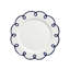 Service de table 12 pièces Sango Dolomite pour 4 assiettes et bols blanc brillant avec rebords festonnés bleu marine, va au lave-vaisselle et au micro-ondes, ensembles de vacances de qualité supérieure, éclaboussures-118586130