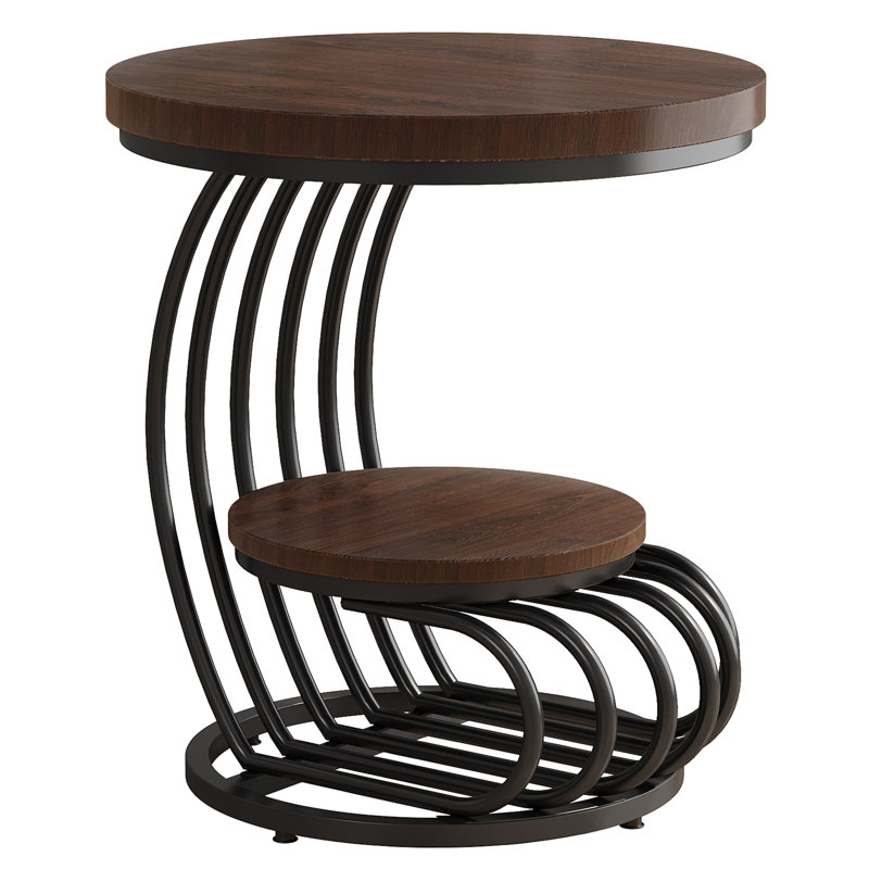 Petite table basse avec table de bout et table d'appoint, Brun