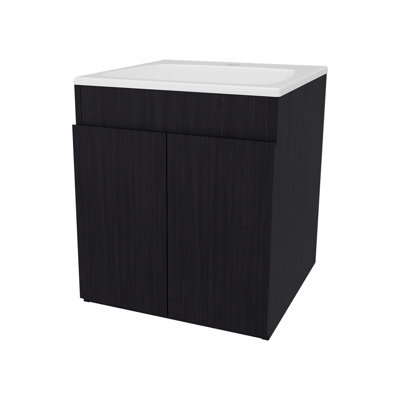 Rangement spacieux pour meuble-lavabo à deux portes, apparence épurée, complément aux conceptions modernes, hauteur de 20,8 po avec lavabo sans couture, imperméable, idéal pour les salles de bain, poids de 35,41 lb