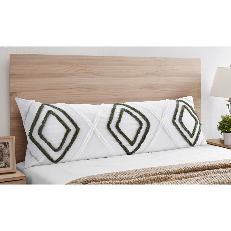 Diamond Tuft Hunter Green Body Pillow Cover Case 54x20 (Pillow Not Included) by Sweet Jojo Designs