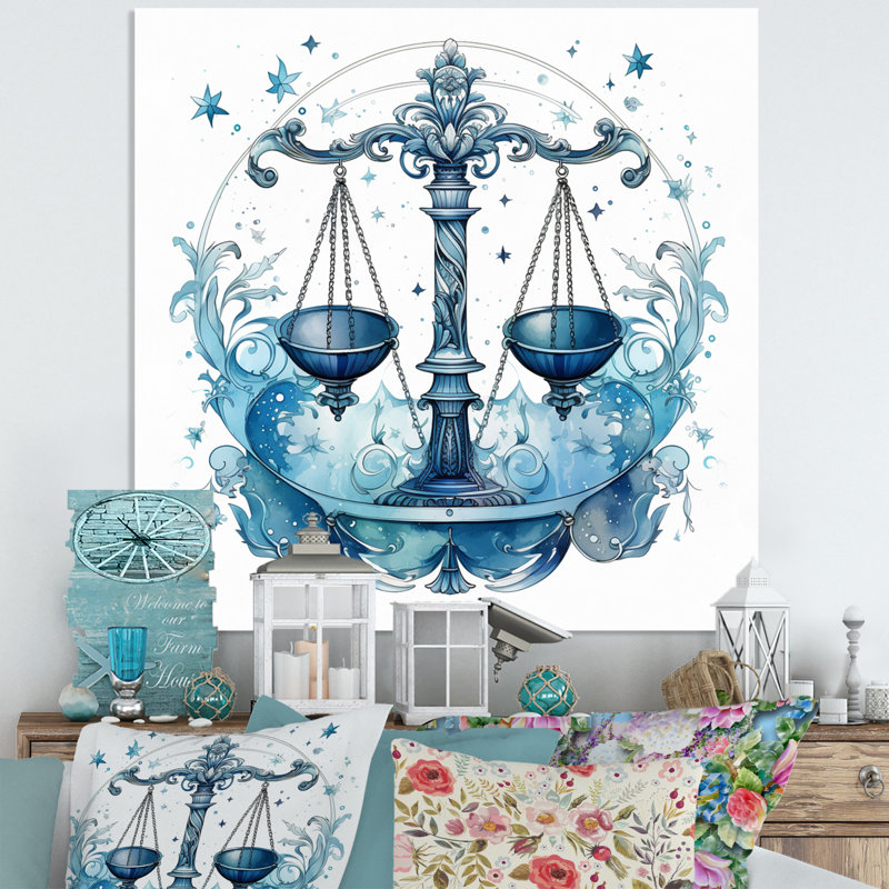 Libra Zodiac Sign III - Astrology Metal Wall Art, 23" H x 23" W x 1" D