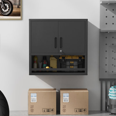 Armoire murale de rangement en métal 29,5 po de largeur - 2 portes, facile à installer