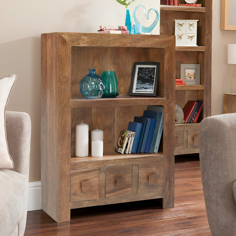 Situ 105cm H x 75cm W Solid Wood Standard Bookcase, Dark