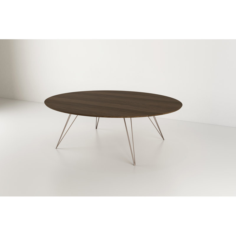 Williams Single Coffee Table, 18" H x 54" W x 46" D, Rose Copper, Walnut
