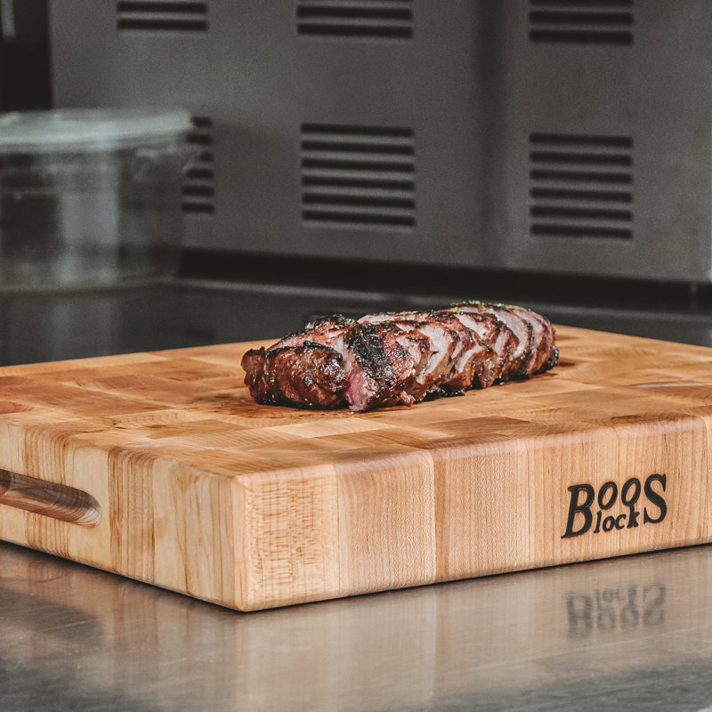 John Boos Chinese Cutting Board 3" End Grain Reversible, Maple, 18'' x 18''