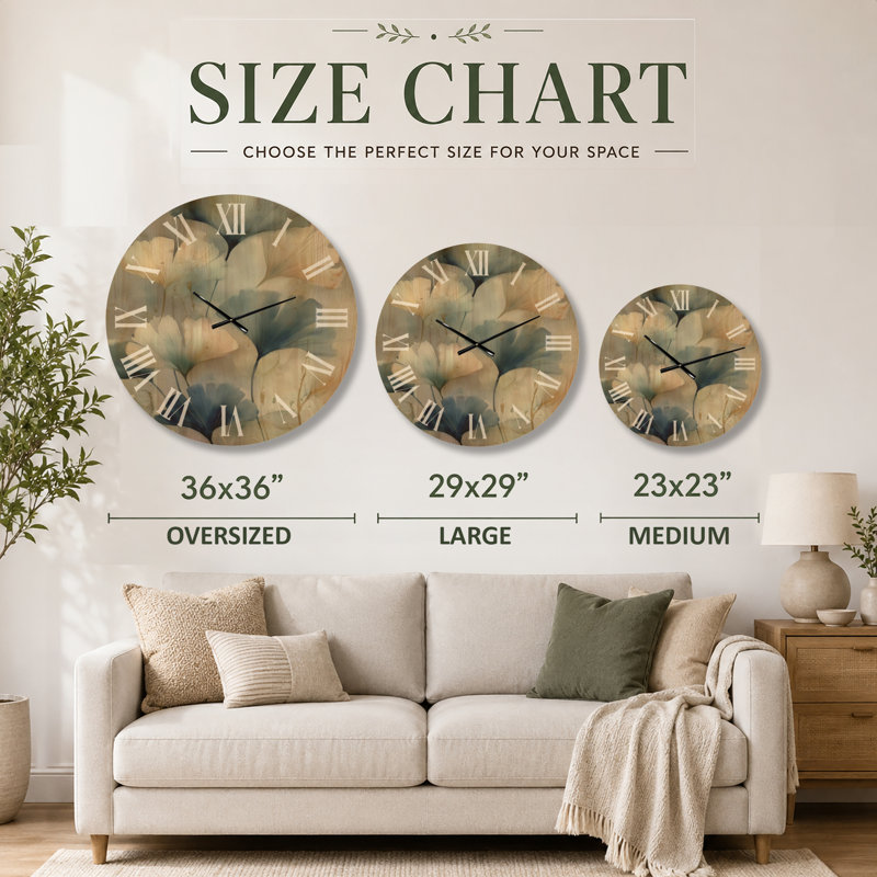 Solid Wood Wall Clock, Large
