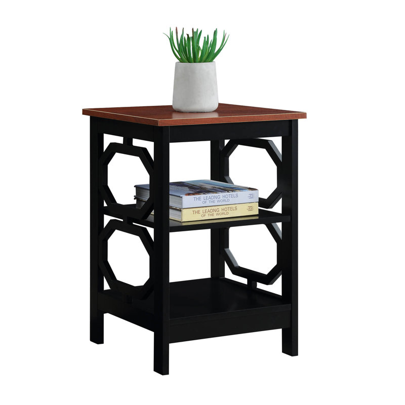 Table de bout avec rangement Minburn, Merisier noir