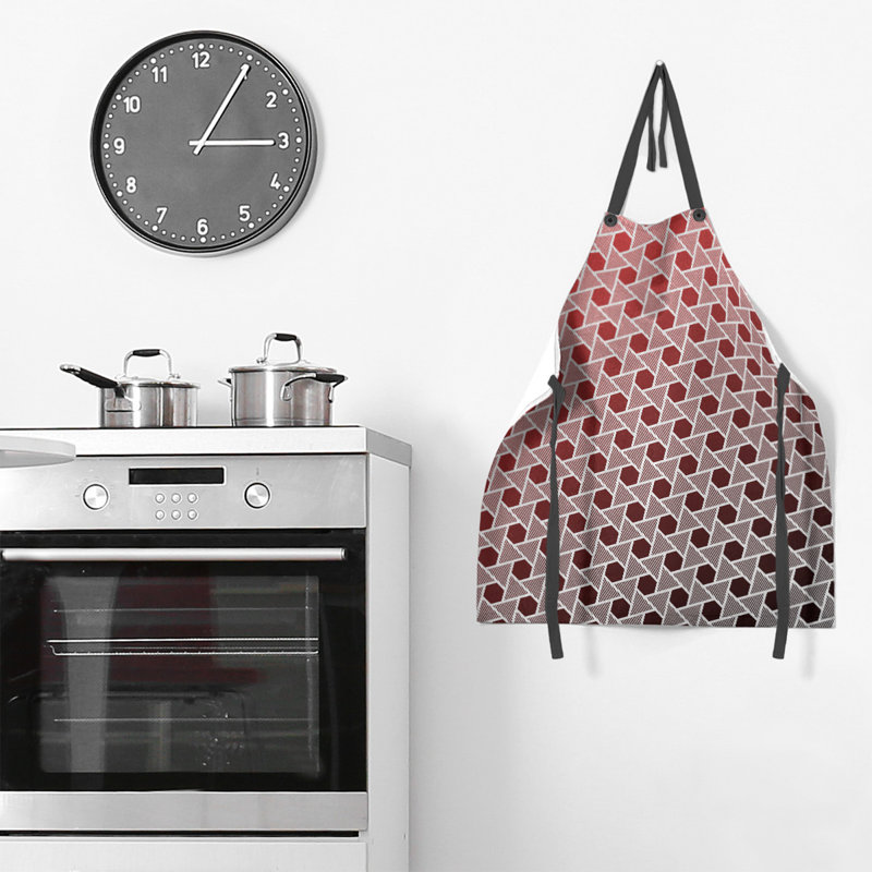 Tablier en hexagones et triangles Rainbow, Noir et rouge