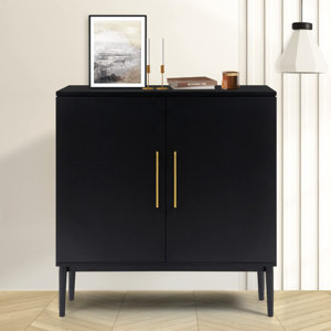Jonquavious Black Accent Cabinet, Freestanding Storage Cabinet, Modern Sideboard