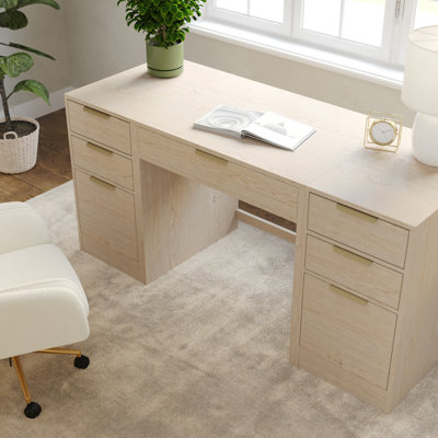 Bureau modulaire à 1 tiroir et 2 classeurs à 3 tiroirs Martha Stewart Kayden