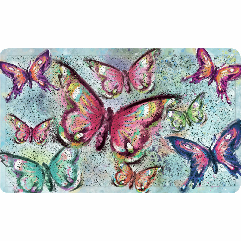 Tapis d'entrée antidérapant Butterfly Kaleidoscope