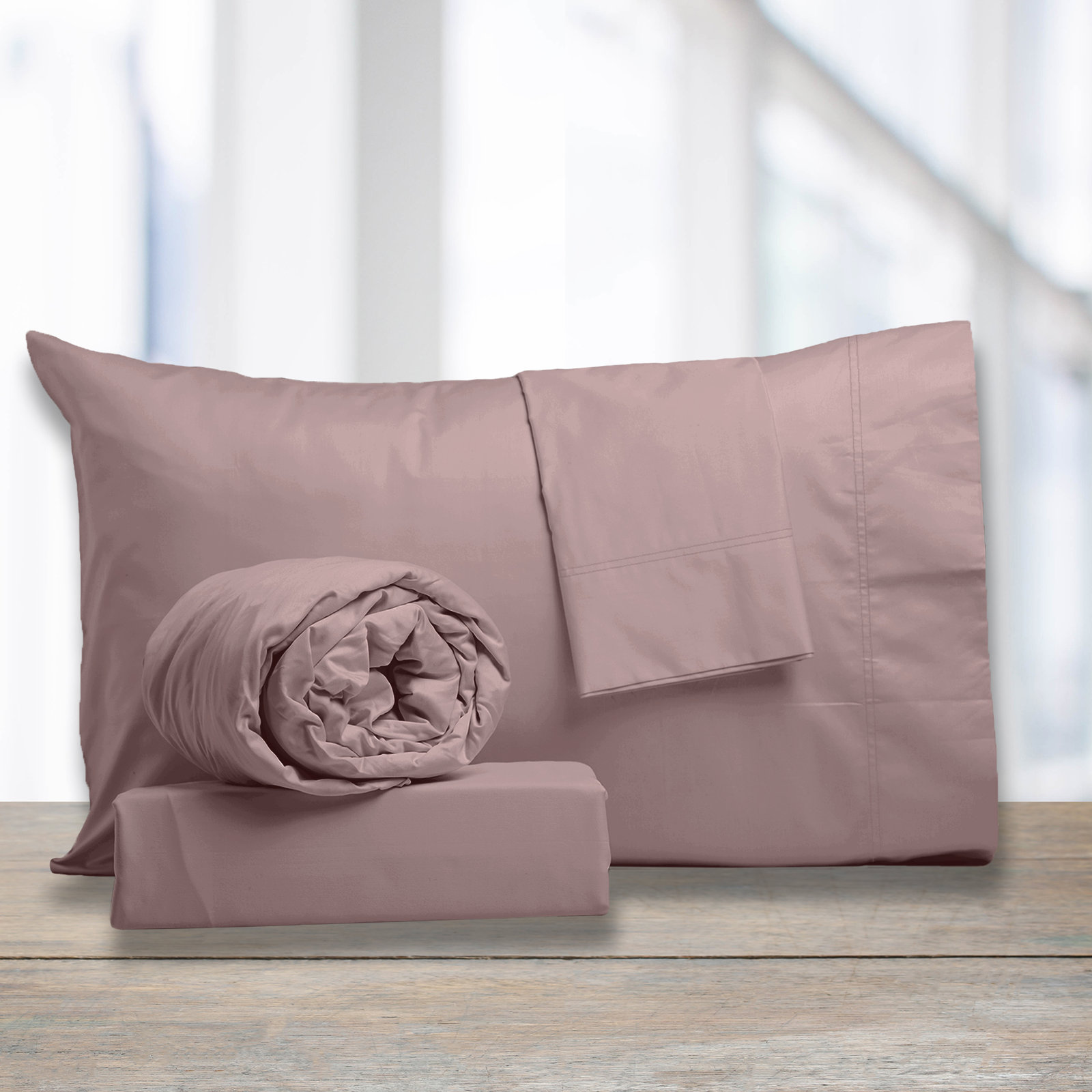 Kal 100% Cotton Sheet Set, Rich Plum, California king