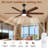 Modern Ceiling Fan With Light, 6 Solid Wood Blades Ceiling Fan With Remote, Dc Motor, 3 Color Temps, Timer & Memory, Indoor Outdoor Large Ceiling Fan, Quiet 6 Blades Ceiling Fan For Living Room Bedroom Kitchen Covered Gazebo-347423696