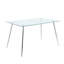 Table élégante en verre avec pieds argentés et trempé - 130 x 80 cm avec pieds contemporains 130 x 80 cm-1931577999-1944423451