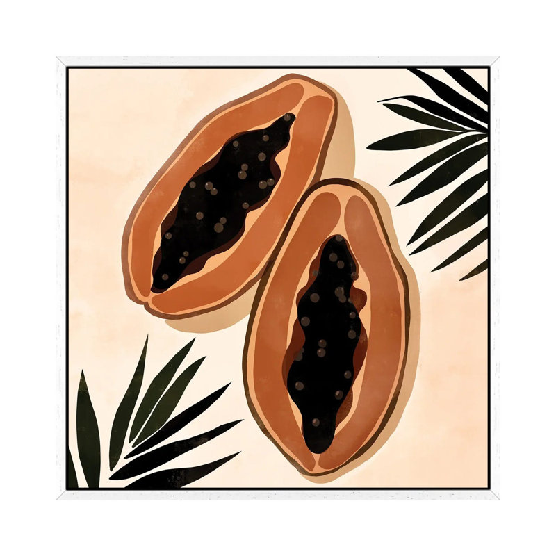 Papaya 1 Piece Wall Art on Canvas, 45.72 cm H x 45.72 cm W, White Framed Canvas