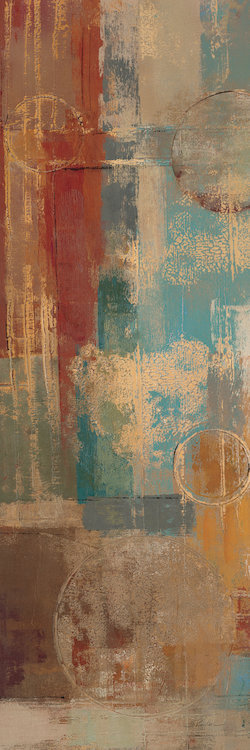 « oriental trip panel i » par silvia vassileva,, art mural sur toile tendue, H 48 po x l 16 po x P 1,5 po