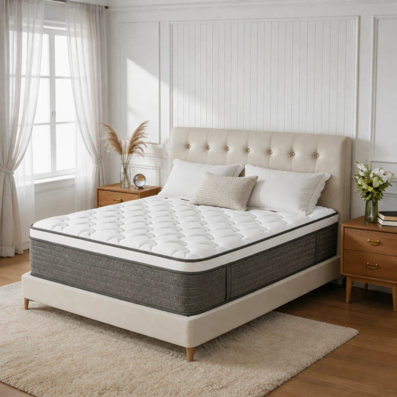 12" Medium Firm Cooling Hybrid Mattress in a Box with Gel Memory Foam & Pocket Springs, Pressure Relief, Motion Isolation, Edge Support, CertiPUR-US