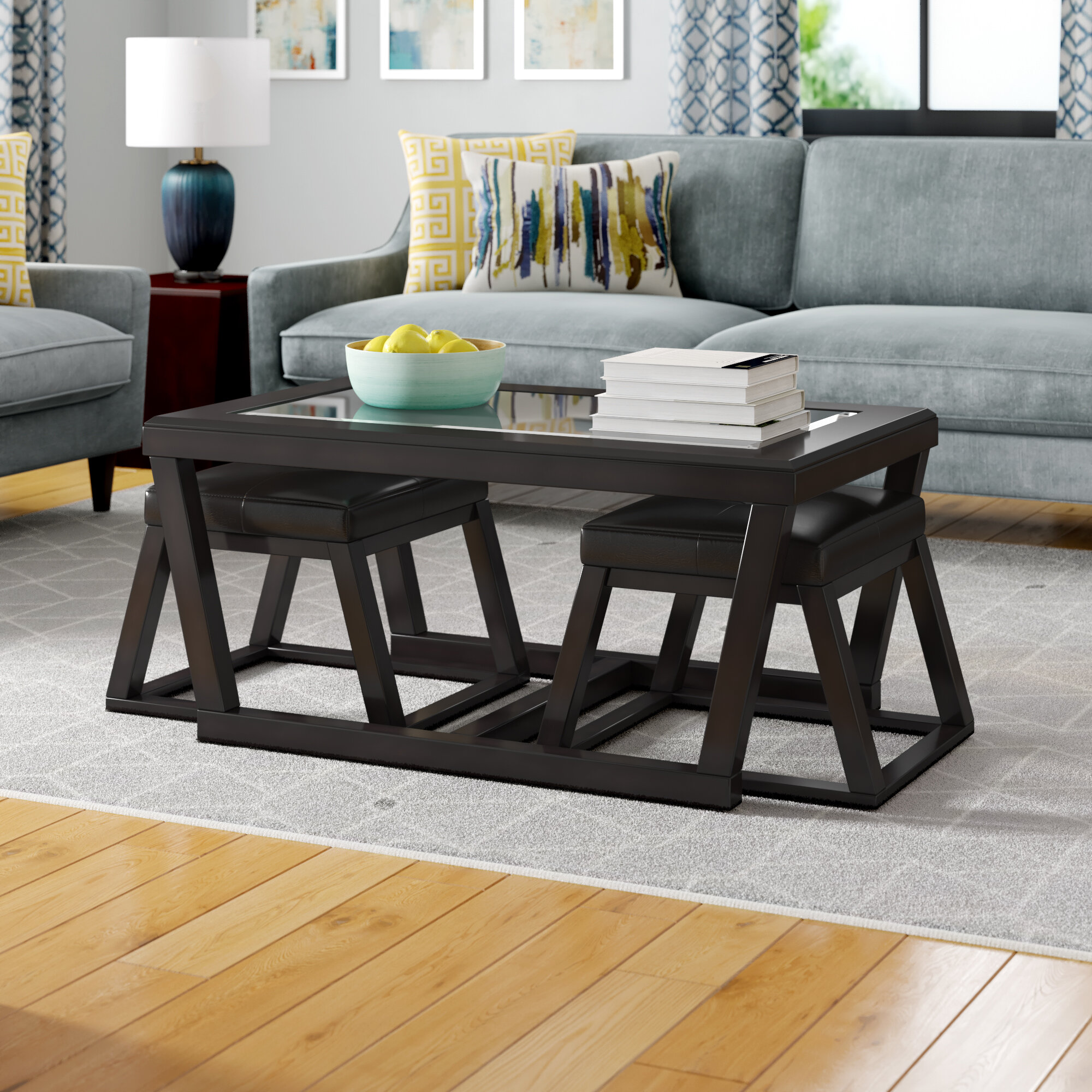 Coffee table and discount stools