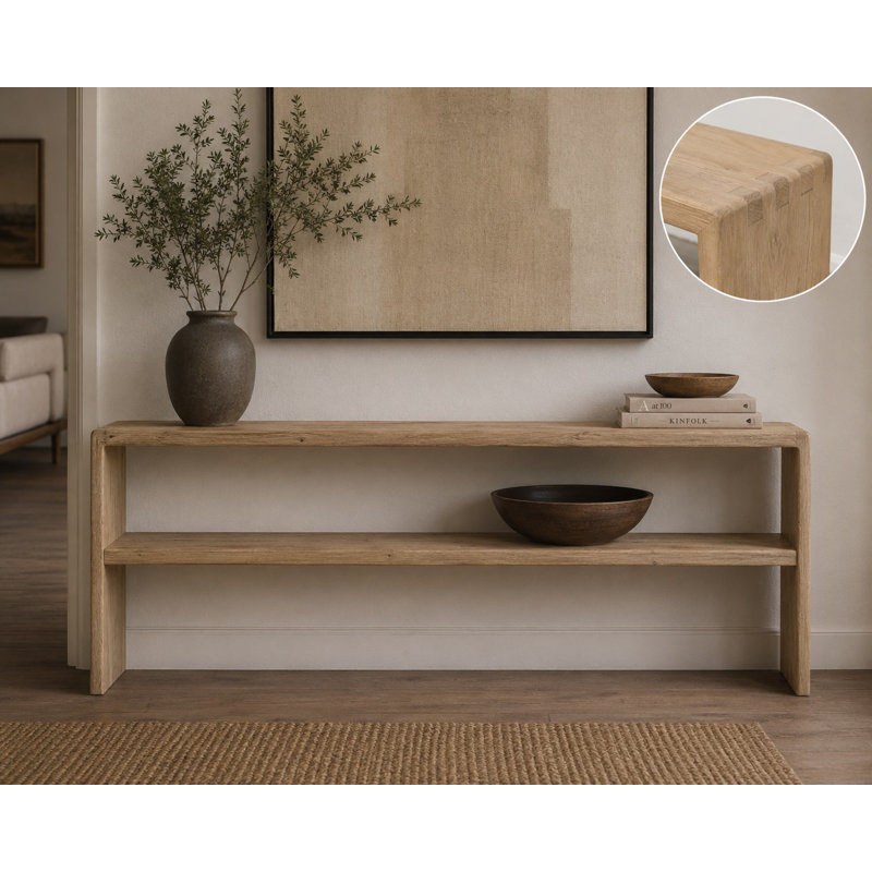 Waterfall Solid Wood Console Table, 32.7" H x 87.8" W x 17.72" D