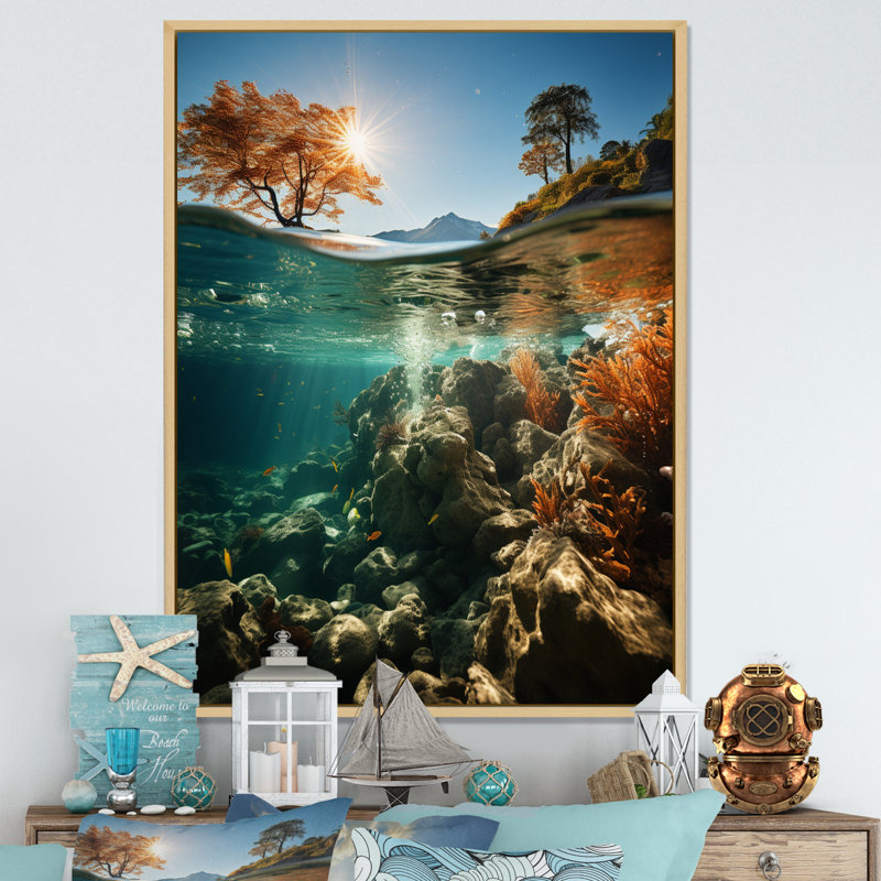 Nautique et plage, impressions sur toile, H 32 po x l 16 po x P 1 po, Cadre naturel flottant