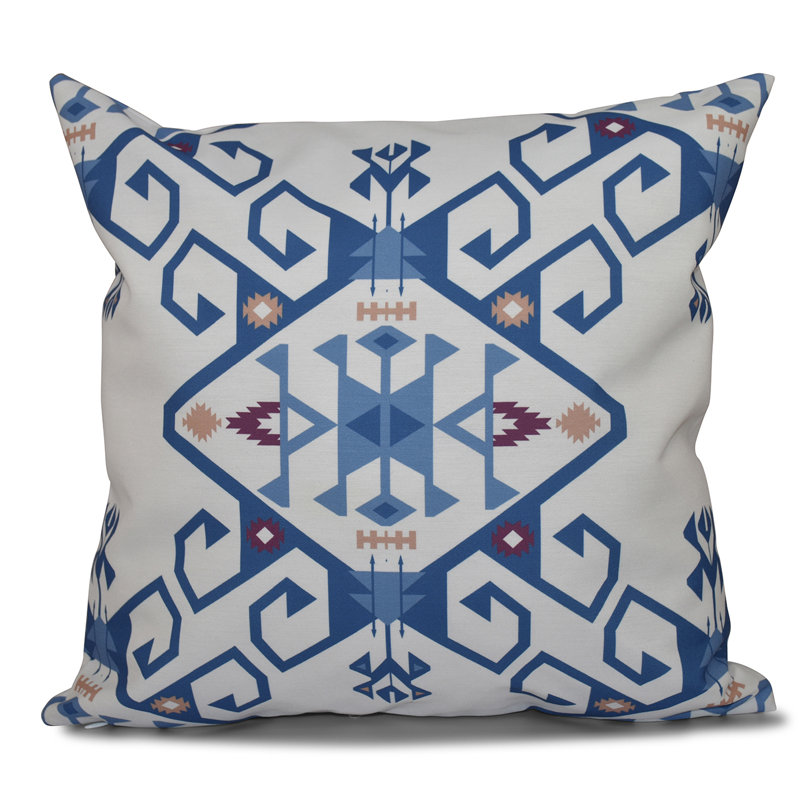Housse et insert de coussin Happy Hippy, Bleu, H 20 po x l 20 po