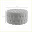 Round Ottoman Foot Stool, Button Tufted Light Grey Velvet-Feel – Living Room, Entryway, Vanity | Light Grey | Polyester