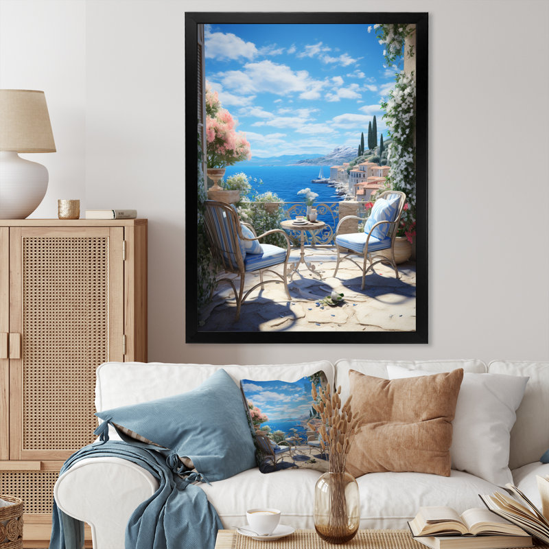 Décoration côtière française en Provence III - Décoration murale nautique et plage, Cadre photo noir