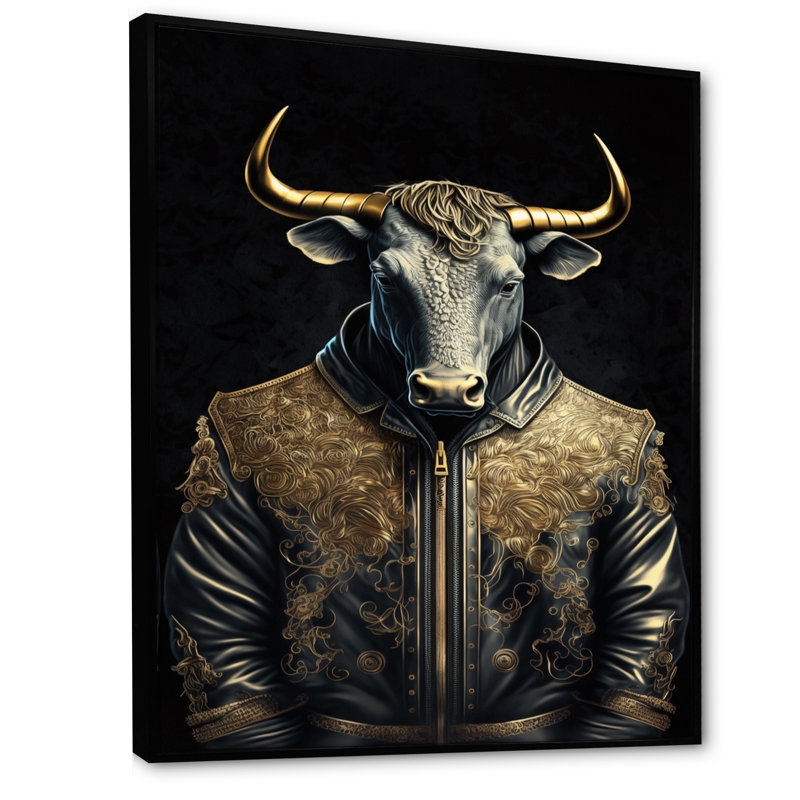 «Karlesha Bull With A Stylish Designeather», reproduction sur toile, H 32 po x l 16 po x P 1 po