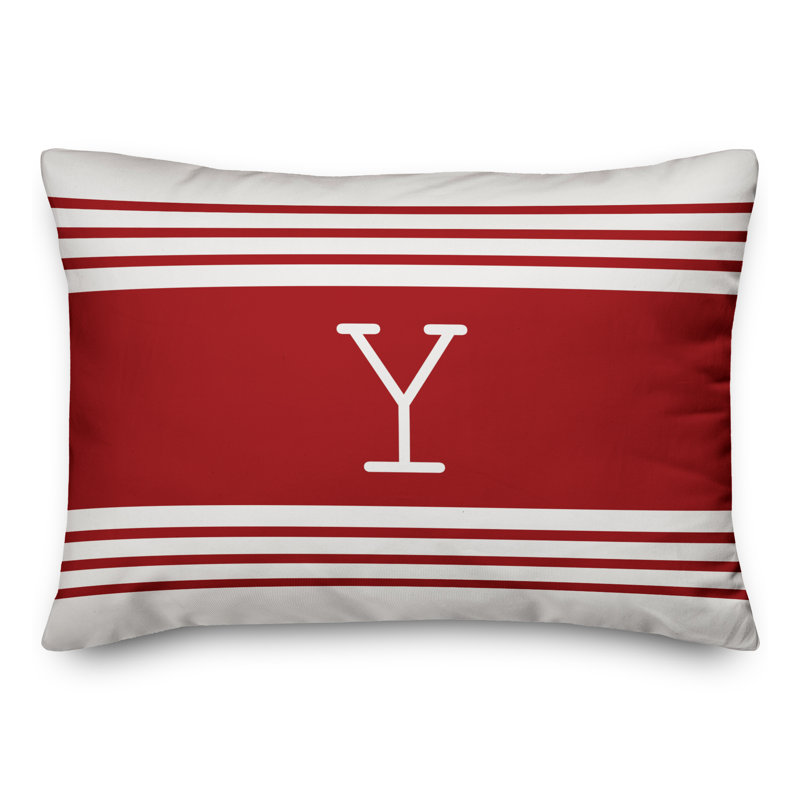  Coussin monogramme, Y, Rouge