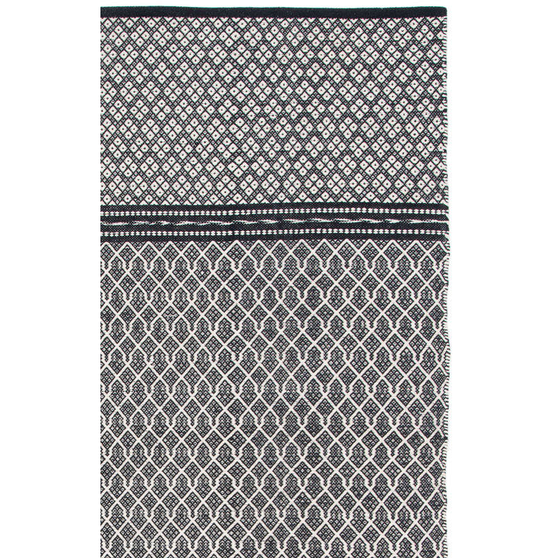 Kilim Flat Weave Cotton Geometric Rug, Rectangle 3' x 5'