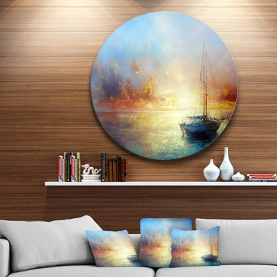 Seascape " Seascape Pier on Canvas " Mixed Media Painting