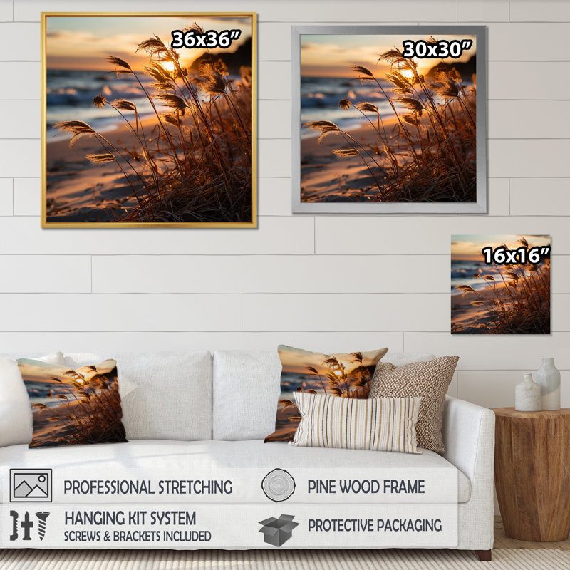 " Beach Breeze At Sunrise IV ", Wrapped Canvas, 16" H x 16" W