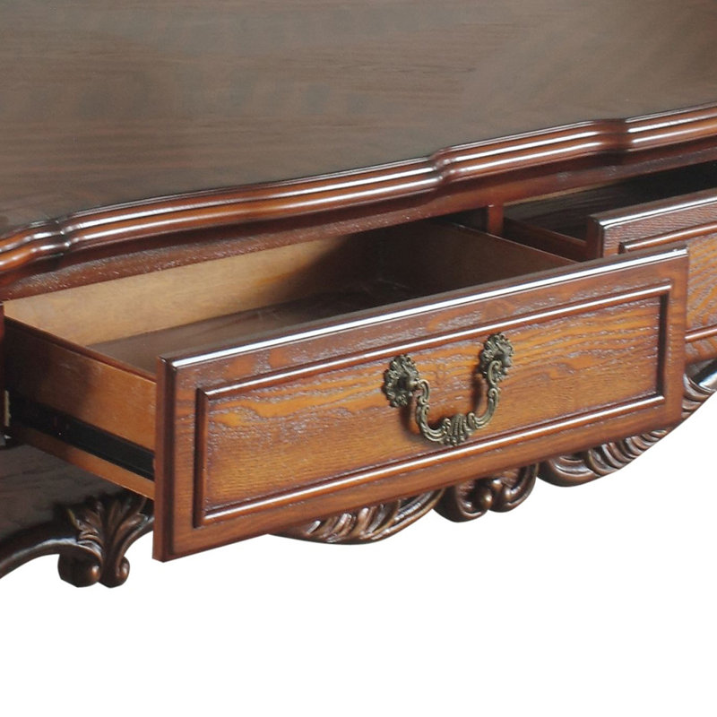 Table basse avec rangement 4 pieds Chalmers, Cherry Oak