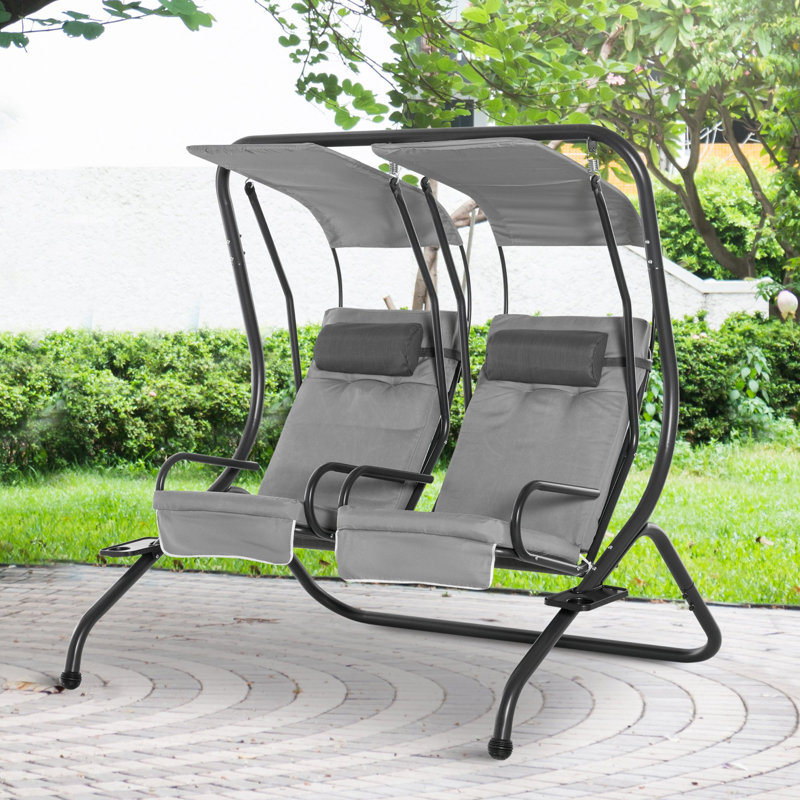 Aubury 2 Person Porch Swing with Canopy