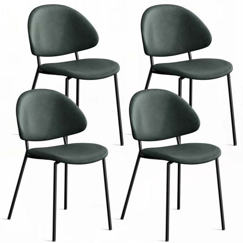Set Of 4 Mid-Century Modern Dining Chairs, Green
