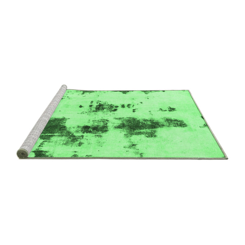 Washable Abstract Indoor Rug, Round 4'