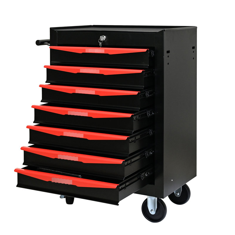 Boîte de rangement pour outils de 20 po avec 7 tiroirs - Roulement, Armoires à tiroirs, Glissières à roulement,
