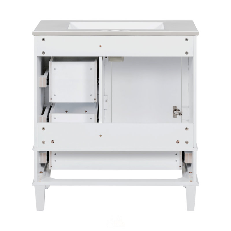 Ensemble de meuble-lavabo moderne 30 "avec lavabo, Blanc