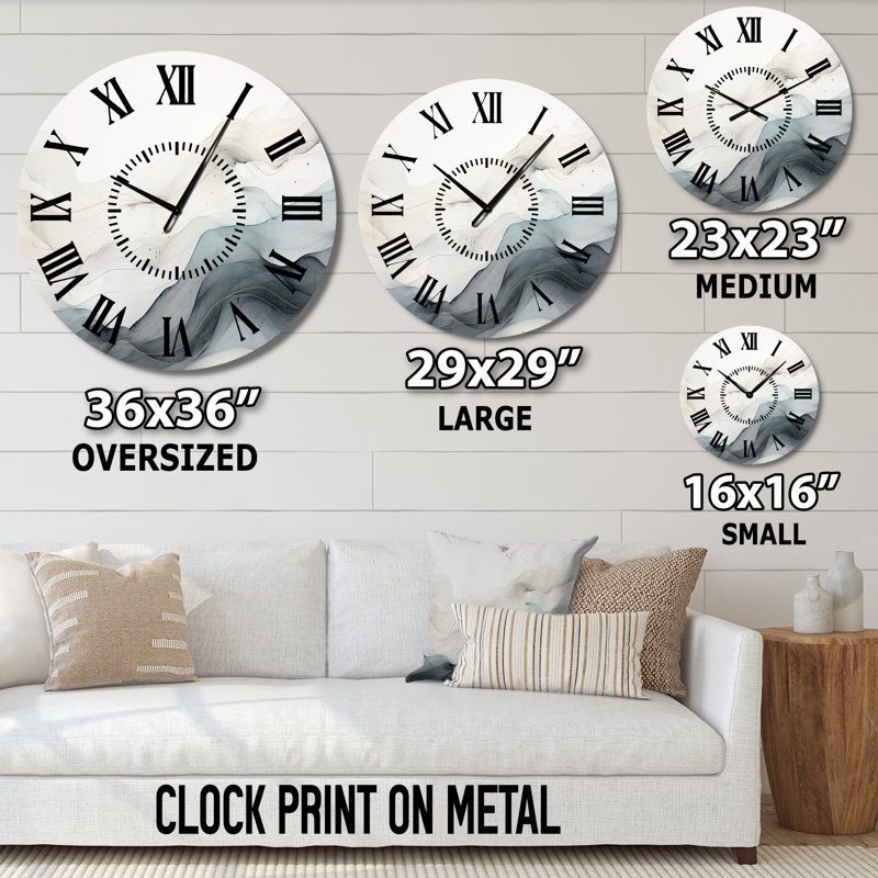 Horloge murale bleue et grise II, Grand