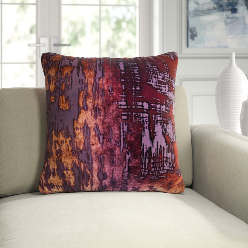 Brush Stroke Square Pillow Cover & Insert, 26"H x 26"W, White