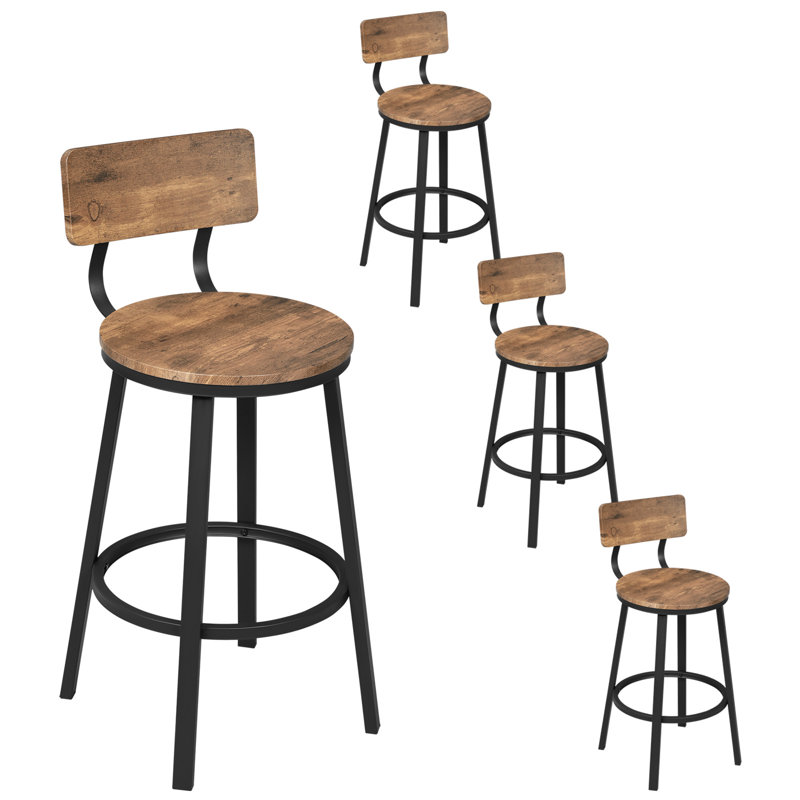 Annik Counter Stool with Metal Frame, Brown/Black
