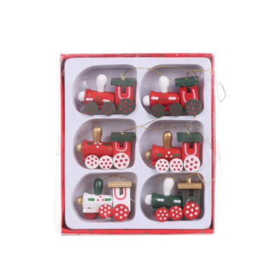 6 Piece Wooden Pendant Set Christmas Wooden Jewelry Set Holiday Gift