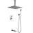 1-Spray Patterns 16 In. Dual Fixed And Handheld Shower Head With Bathtub Faucet 2.5 GPM In Brushed Nickel