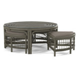 Raffles Rattan Cocktail Table with Benches