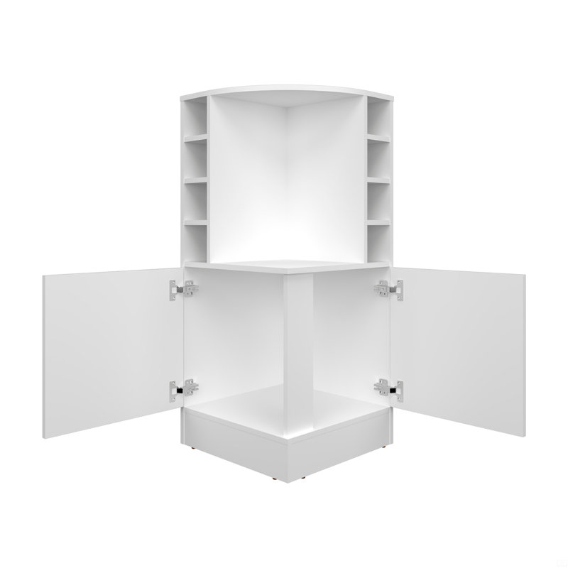 Bar, 2 portes, 8 compartiments pour bouteilles de vin, Blanc