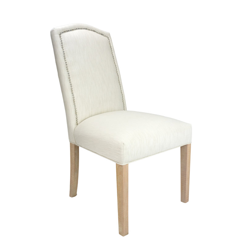 Chaise rembourrée Chalus Hermanson, Naturel, Blanc