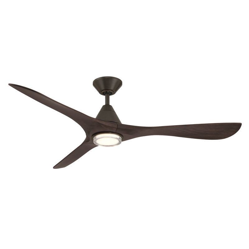 Ventilateur de plafond intelligent en bois naturel Carve 3 avec trousse d'éclairage à DEL sélectionnable 2700K-3000K-4000K-5000K et télécommande incluses, fonctionne avec Alexa et l'application Android ou Android