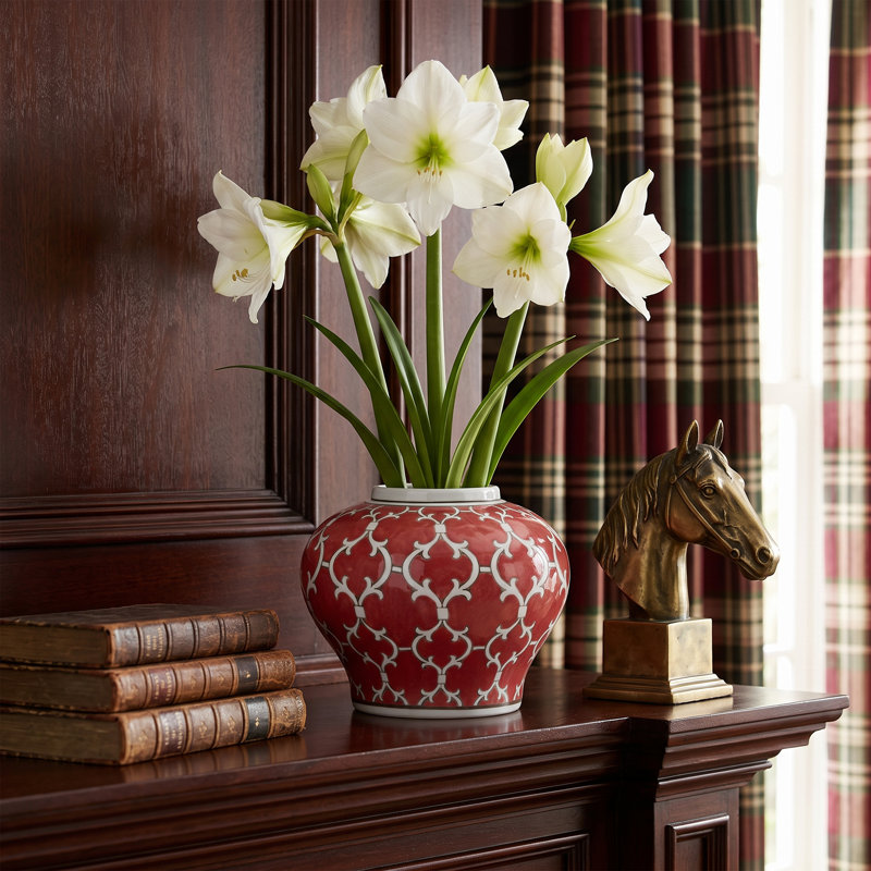 Vase en céramique rouge 7,1 "Ginger |