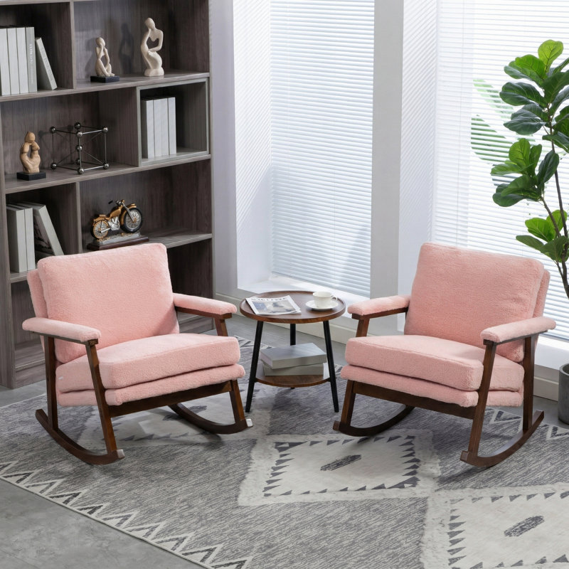 Fauteuil rembourré de style médiéval moderne, Rose clair